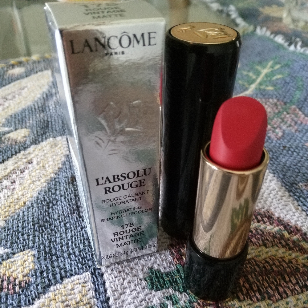 Lancôme L’Absolu Rouge 178 Rouge Vintage Matte Red Lipstick NEW Full Size